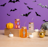 Halloween Can Glass w/Lid