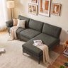L-Shaped Sectional Sofa Convertible 4-Seater Modular Couch with 2 3-Hole Outlets and 4 USB Ports