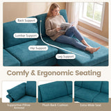 L-Shaped Sectional Sofa Convertible 4-Seater Modular Couch with 2 3-Hole Outlets and 4 USB Ports