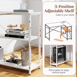 L-shaped 47 Inch Reversible Corner Desk with Adjustable Storage Shelves