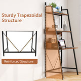 71" High Freestanding Laptop Desk with Open Shelves for Living Room Bedroom Study-Brown
