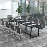 Large Dining Table with Heavy-duty Metal Frame and Anti-slip Foot Pads
