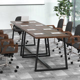 Large Dining Table with Heavy-duty Metal Frame and Anti-slip Foot Pads