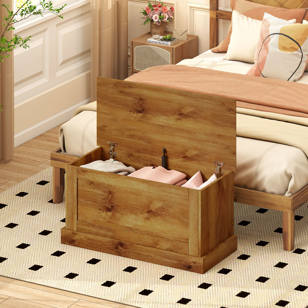 Large Storage Chest with Safety Metal Hinge