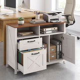 Lateral File Cabinet with 2 Drawers and Single-Door Cabinet for Letter/A4