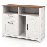 Lateral File Cabinet with 2 Drawers and Single-Door Cabinet for Letter/A4