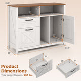 Lateral File Cabinet with 2 Drawers and Single-Door Cabinet for Letter/A4