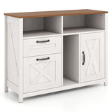 Lateral File Cabinet with 2 Drawers and Single-Door Cabinet for Letter/A4