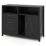 Lateral File Cabinet with 2 Drawers and Single-Door Cabinet for Letter/A4