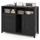 Lateral File Cabinet with 2 Drawers and Single-Door Cabinet for Letter/A4