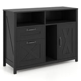 Lateral File Cabinet with 2 Drawers and Single-Door Cabinet for Letter/A4
