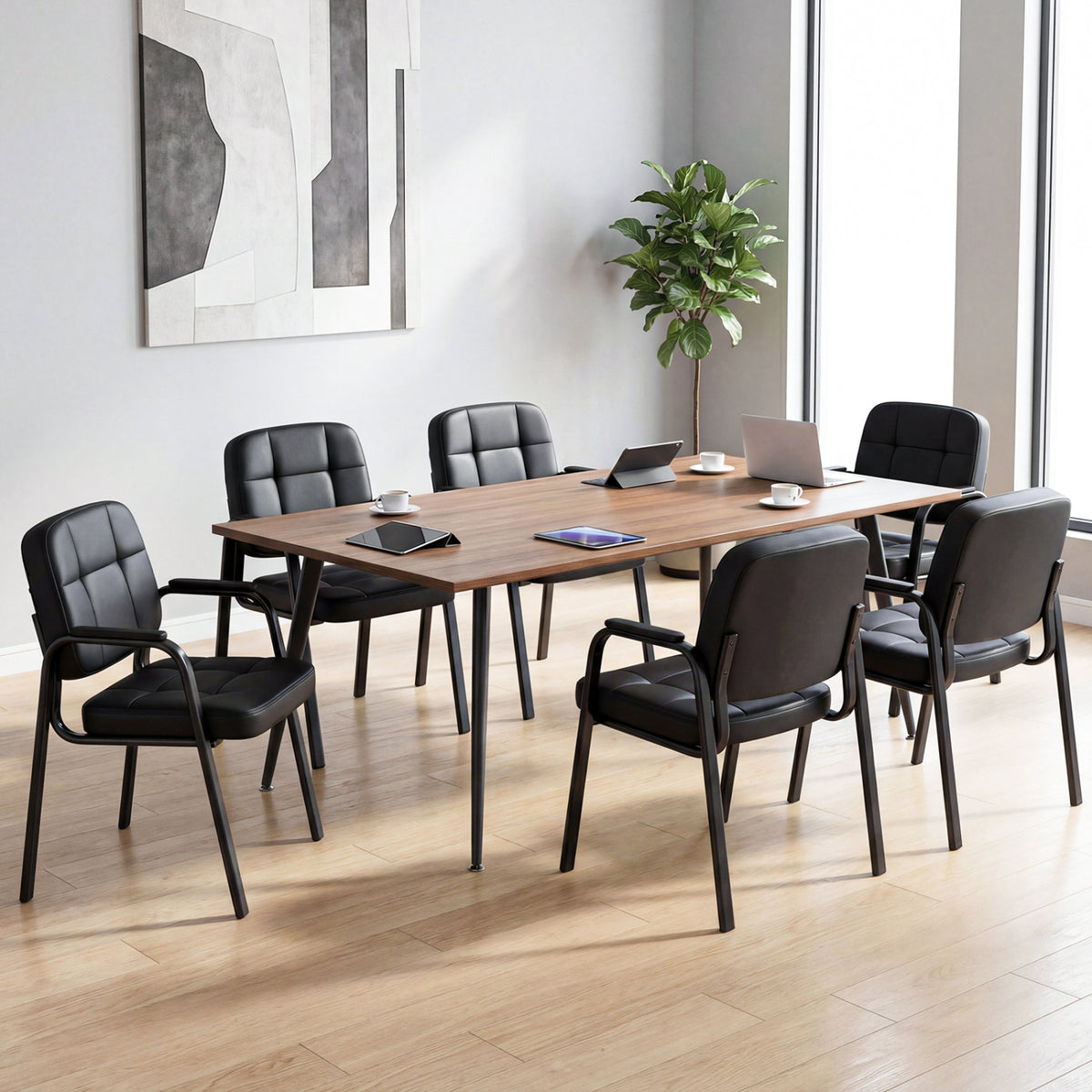 Leather Office Reception Chairs Waiting Room Guest Chairs Set of 2/4