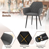 Leisure Dining Chair Set of 2 with Curved Backrest and Wide Seat