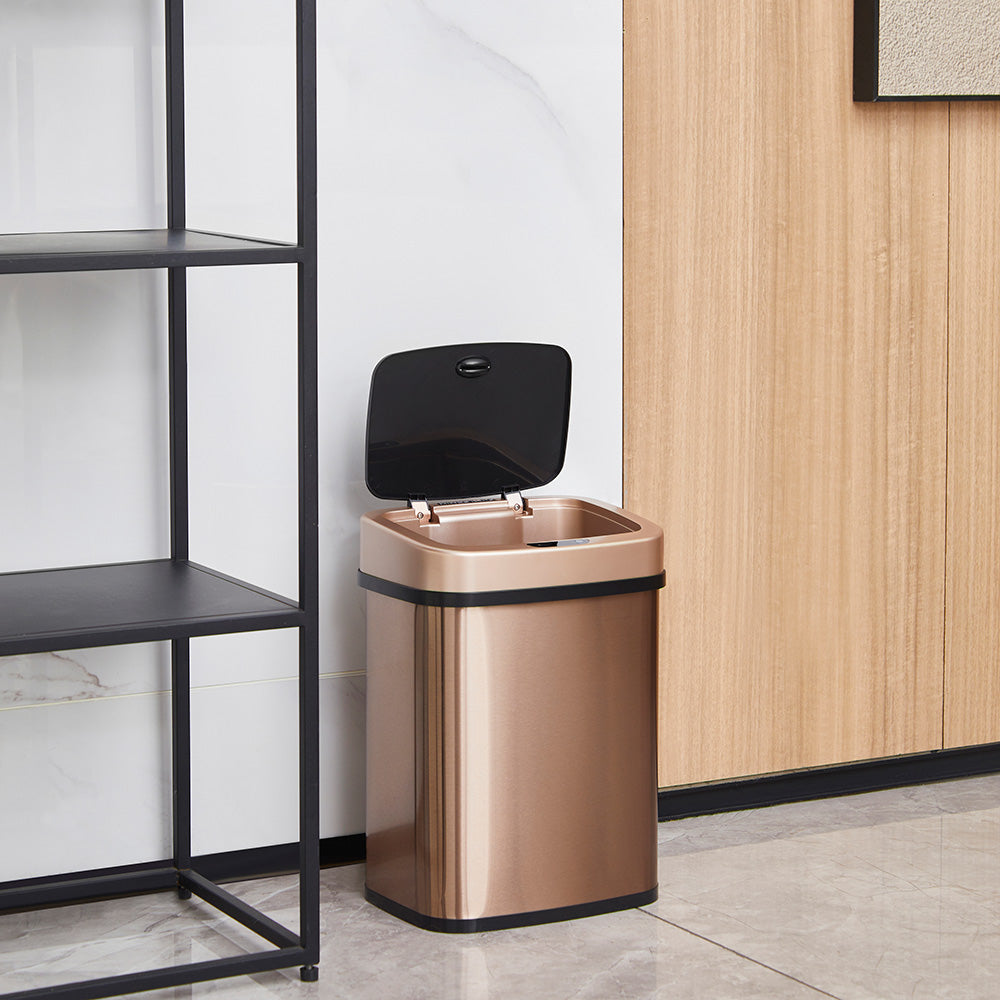 Rectangular Motion Sensor Trash Can 3.2 Gallon Stainless Steel | DZT-12-5
