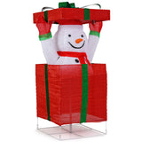 Lighted Snowman in Gift Box Christmas Decoration