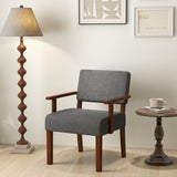 Linen Accent Chair Living Room Chair with Soft Padded Seat and Backrest