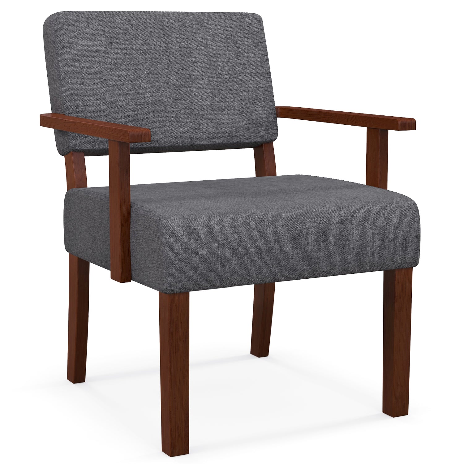 Linen Accent Chair Living Room Chair with Soft Padded Seat and Backrest