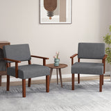 Linen Accent Chair Living Room Chair with Soft Padded Seat and Backrest