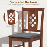 Linen Style Upholstered Kitchen Chairs with Wood Frames Set of 2-Cherry