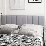 Linen Upholstered Headboard with Solid Wood Legs and Adjustable Width
