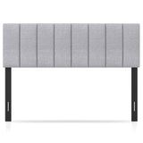 Linen Upholstered Headboard with Solid Wood Legs and Adjustable Width