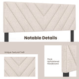 Linen Upholstered Headboard for Full and Queen Size Bed Frames