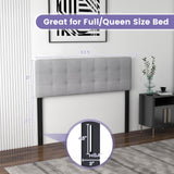 Linen Upholstered Headboard with Solid Rubber Wood Legs