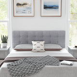 Linen Upholstered Headboard with Solid Rubber Wood Legs