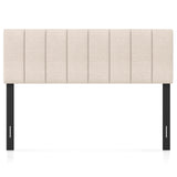Linen Upholstered Headboard with Solid Wood Legs and Adjustable Width