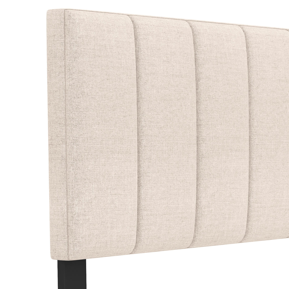 Linen Upholstered Headboard with Solid Wood Legs and Adjustable Width