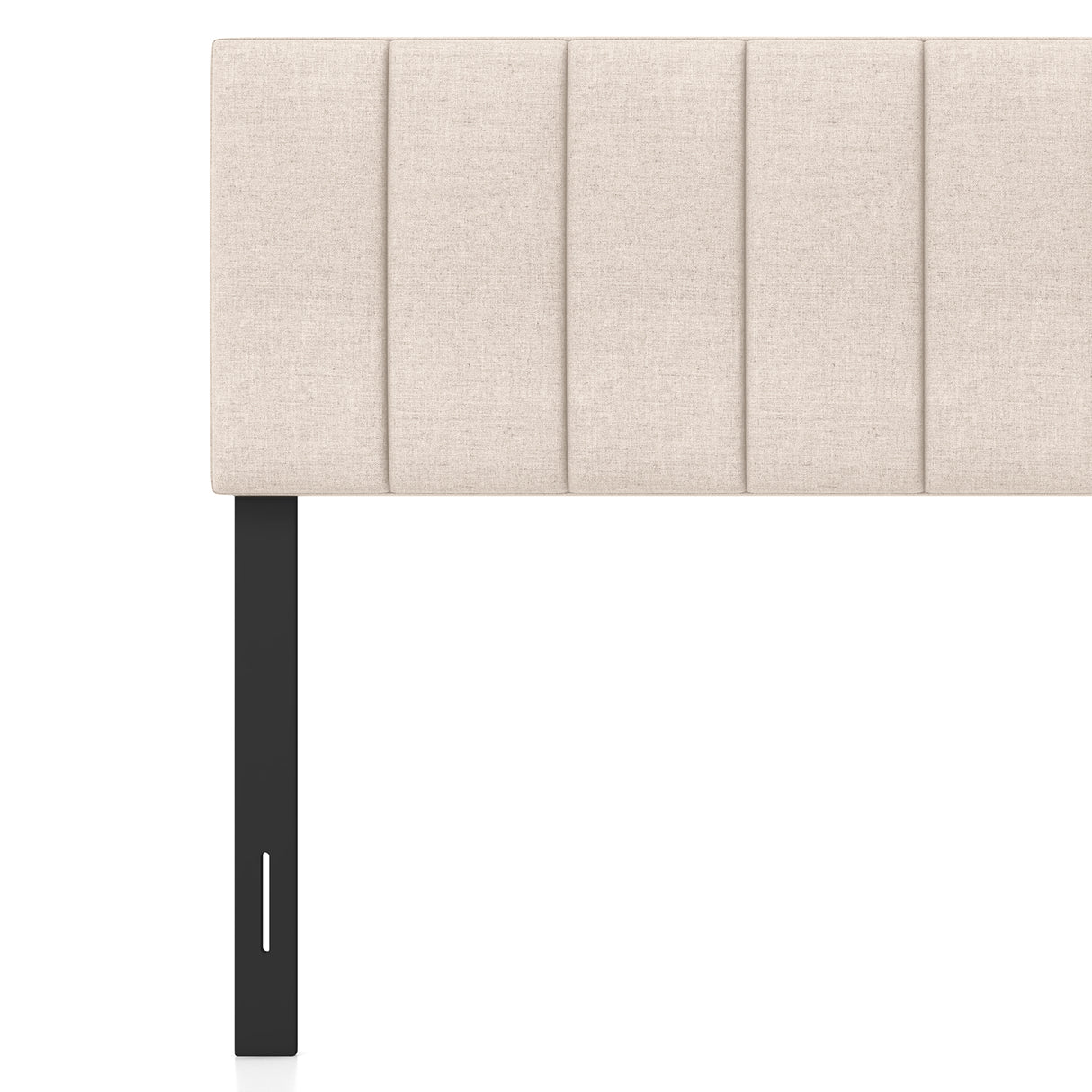 Linen Upholstered Headboard with Solid Wood Legs and Adjustable Width