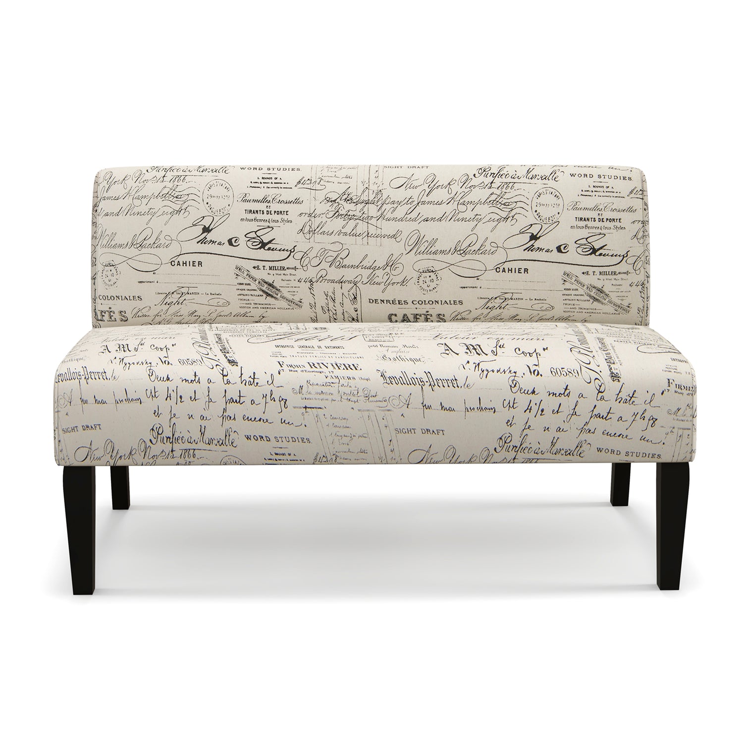 Living Room Wooden Leg Armless Loveseat Sofa-Multicolor