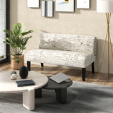Living Room Wooden Leg Armless Loveseat Sofa-Multicolor