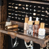 Lockable 360° Swivel Jewelry Cabinet with Full-Length Mirror LED Lights