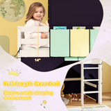 Twin Size Loft Bed Playhouse Bed Frame with Tower Tent and 3 Storage Pockets