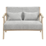Loveseat Sofa for Small Spaces with Throw Pillows Rubber Wood Frame Padded Seat