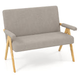 Loveseat Sofa with Armrests and Wooden Legs