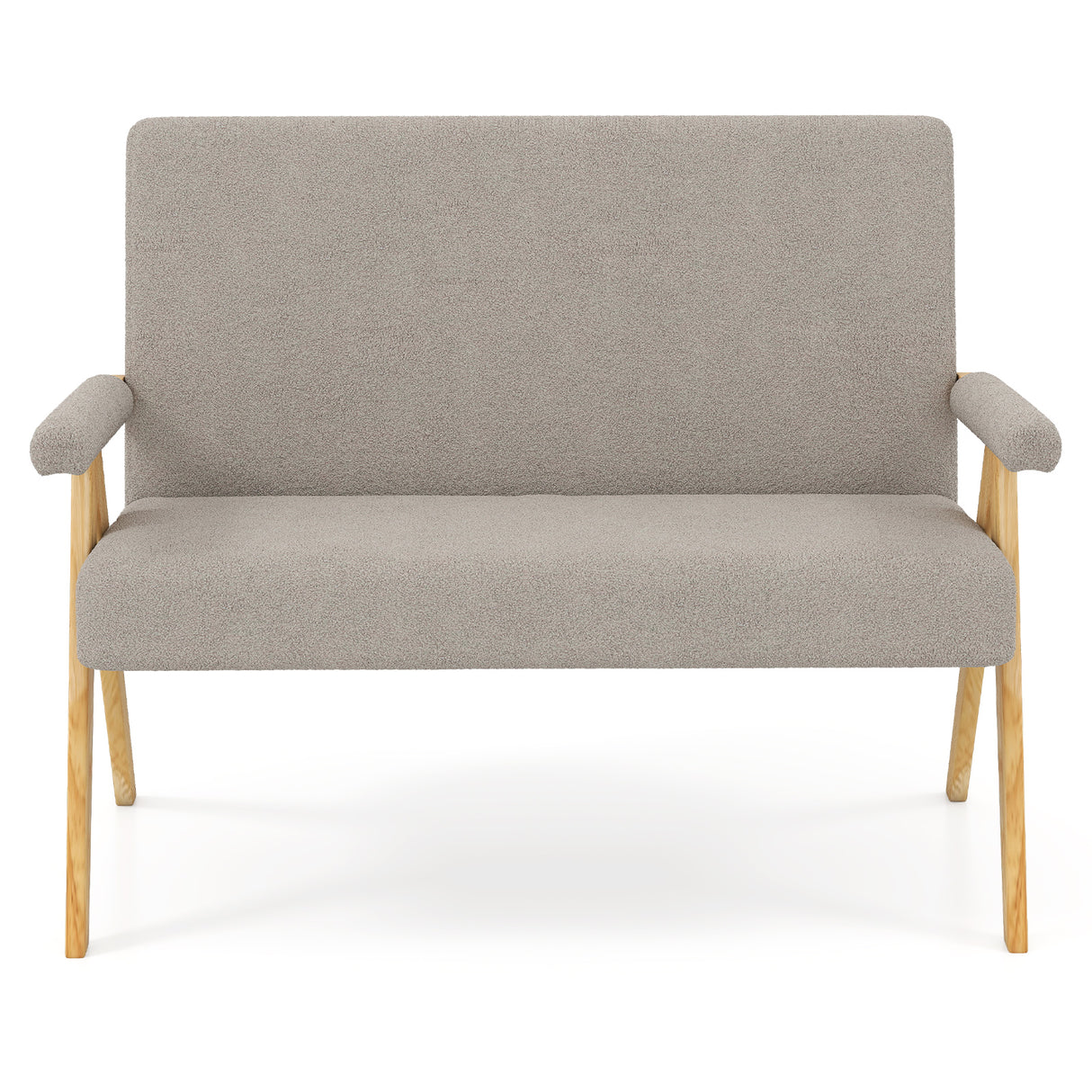 Loveseat Sofa with Armrests and Wooden Legs