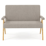 Loveseat Sofa with Armrests and Wooden Legs
