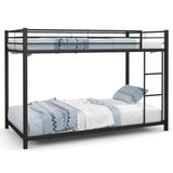 Low Profile Twin Over Twin Metal Bunk Bed with Full-length Guardrails