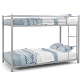 Low Profile Twin Over Twin Metal Bunk Bed with Full-length Guardrails