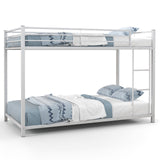 Low Profile Twin Over Twin Metal Bunk Bed with Full-length Guardrails