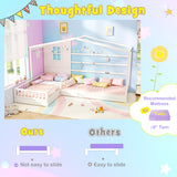 L-shaped Double Twin Beds House Platform Beds with Fences Corner Bed Frame