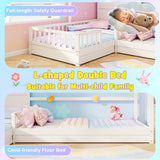 L-shaped Double Twin Beds House Platform Beds with Fences Corner Bed Frame