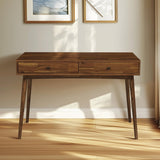 Acacia Lagom 48" Solid Wood Work Desk with Drawers for Functional Home Office