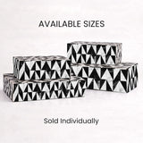 Decorative Box Medley Harlequin Resin Inlay, Black - White, 6 sizes