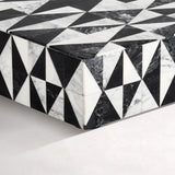 Decorative Box Medley Harlequin Resin Inlay, Black - White, 6 sizes