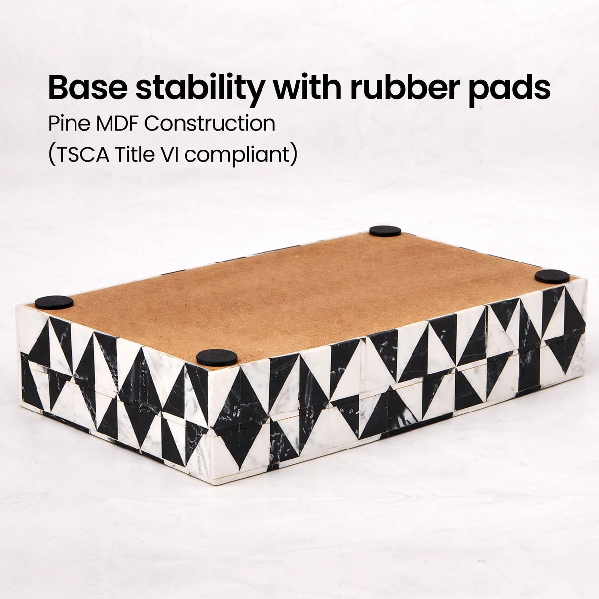 Decorative Box Medley Harlequin Resin Inlay, Black - White, 6 sizes