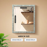 20"x24" Bone Inlay Striped Rectangular Mirror