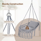 Macrame Swing Chair Hammock Chair with 2 Removable Cushions